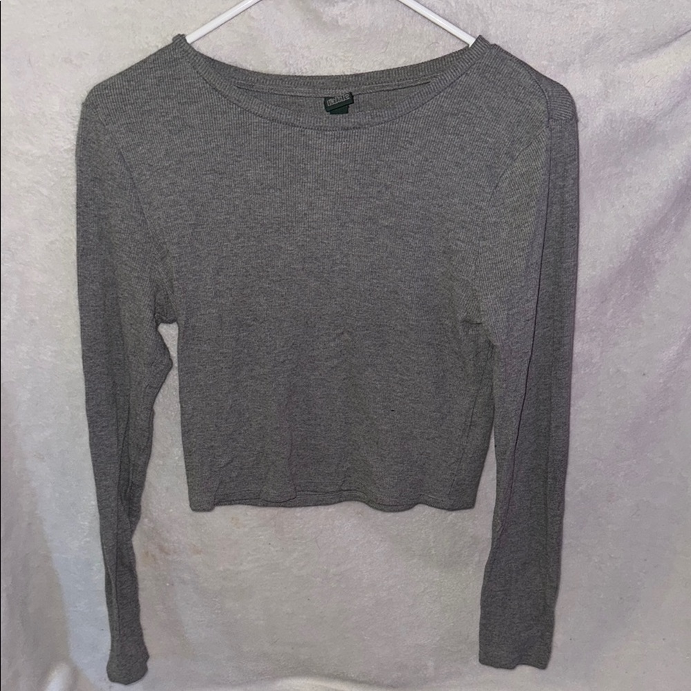 Gray Long Sleeve Women's Top